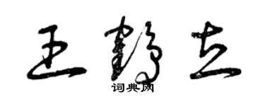 曾慶福王鶴立草書個性簽名怎么寫