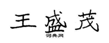 袁強王盛茂楷書個性簽名怎么寫