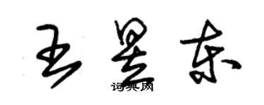 朱錫榮王昱東草書個性簽名怎么寫