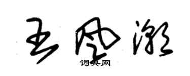 朱錫榮王風潮草書個性簽名怎么寫