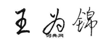 駱恆光王為錦行書個性簽名怎么寫