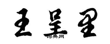 胡問遂王呈里行書個性簽名怎么寫