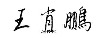 王正良王肖鵬行書個性簽名怎么寫