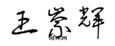 曾慶福王崇輝草書個性簽名怎么寫