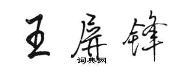 駱恆光王屏鋒行書個性簽名怎么寫