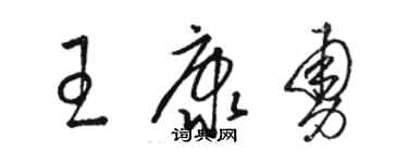 駱恆光王康勇草書個性簽名怎么寫