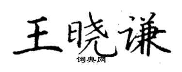 丁謙王曉謙楷書個性簽名怎么寫