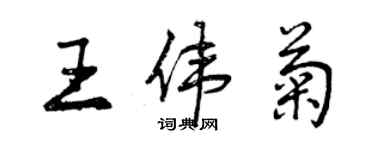 曾慶福王偉菊行書個性簽名怎么寫