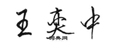 駱恆光王奕中行書個性簽名怎么寫