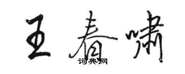 駱恆光王春嘯行書個性簽名怎么寫