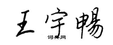 王正良王宇暢行書個性簽名怎么寫