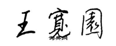 王正良王寬園行書個性簽名怎么寫