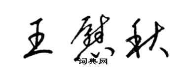 梁錦英王慰秋草書個性簽名怎么寫