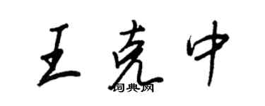 王正良王克中行書個性簽名怎么寫