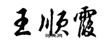胡問遂王順霞行書個性簽名怎么寫