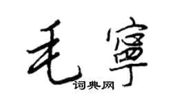 王正良毛寧行書個性簽名怎么寫