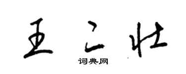 梁錦英王二壯草書個性簽名怎么寫