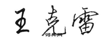 駱恆光王克雷行書個性簽名怎么寫