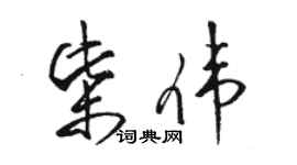 駱恆光柴偉草書個性簽名怎么寫
