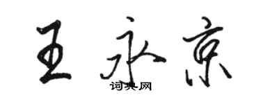 駱恆光王永京行書個性簽名怎么寫