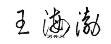 駱恆光王海渤草書個性簽名怎么寫