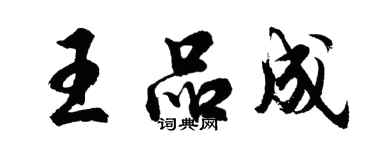 胡問遂王品成行書個性簽名怎么寫