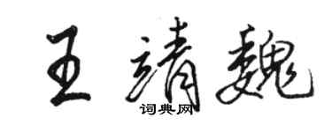 駱恆光王靖魏行書個性簽名怎么寫