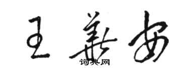 駱恆光王華安草書個性簽名怎么寫