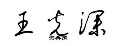 梁錦英王光深草書個性簽名怎么寫