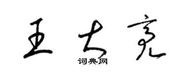 梁錦英王大亮草書個性簽名怎么寫