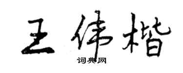 曾慶福王偉楷行書個性簽名怎么寫