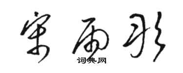 駱恆光宋雨彤草書個性簽名怎么寫