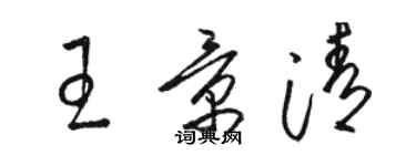 駱恆光王景清草書個性簽名怎么寫