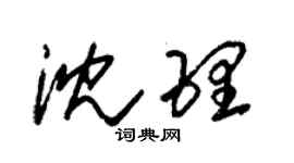 朱錫榮沈理草書個性簽名怎么寫