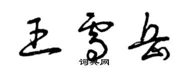 曾慶福王雪岳草書個性簽名怎么寫