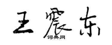 曾慶福王震東行書個性簽名怎么寫