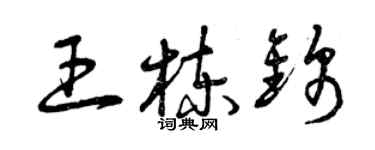 曾慶福王棟錦草書個性簽名怎么寫