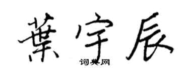 王正良葉宇辰行書個性簽名怎么寫