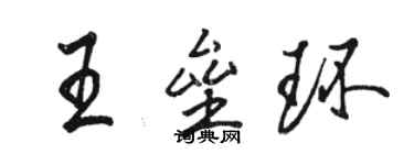 駱恆光王壘環行書個性簽名怎么寫