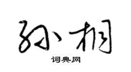 梁錦英孫桐草書個性簽名怎么寫
