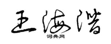 曾慶福王海潛草書個性簽名怎么寫