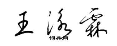 梁錦英王泳霖草書個性簽名怎么寫