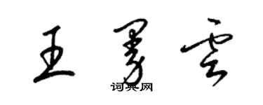 梁錦英王曼雲草書個性簽名怎么寫