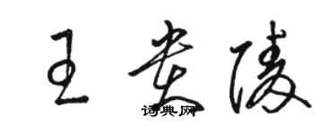 駱恆光王貴陵草書個性簽名怎么寫