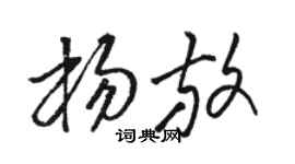 駱恆光楊放草書個性簽名怎么寫