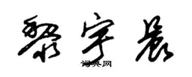 朱錫榮黎宇晨草書個性簽名怎么寫