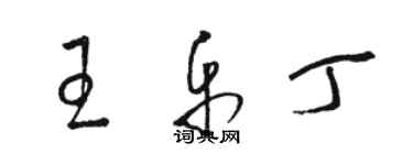 駱恆光王樂丁草書個性簽名怎么寫