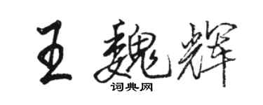 駱恆光王魏輝行書個性簽名怎么寫
