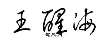梁錦英王醒海草書個性簽名怎么寫
