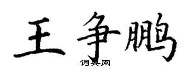 丁謙王爭鵬楷書個性簽名怎么寫